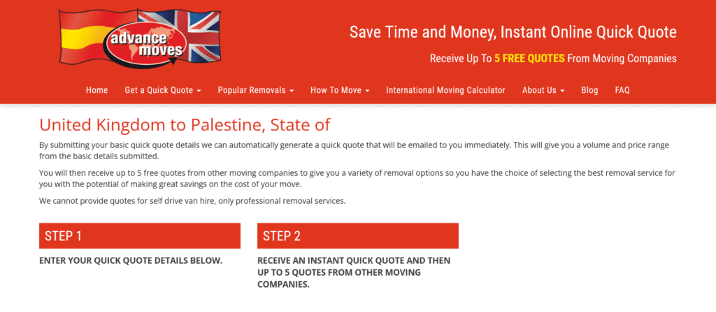 Moving to Palestine from the United Kingdom